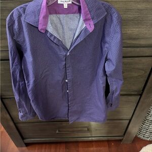 Isaac Mizrahi Men's Deep Purple Casual Shirt